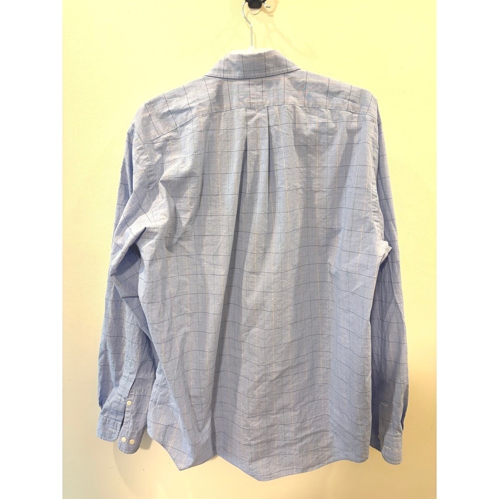 Ralph Lauren Yarmouth Mens 16.5 36/37 Blue Windowpane Check Cotton Button Down - Picture 3 of 3